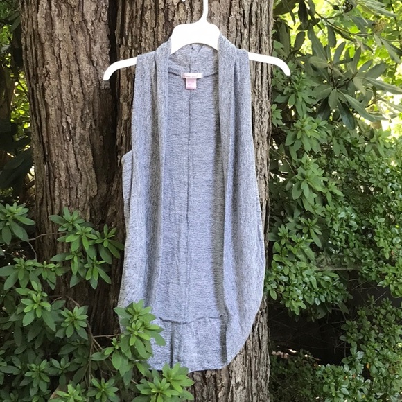 Wet Seal Loose Hanging Heather Gray Sweater Vest Rayon Blend No Buttons XL - Picture 3 of 12